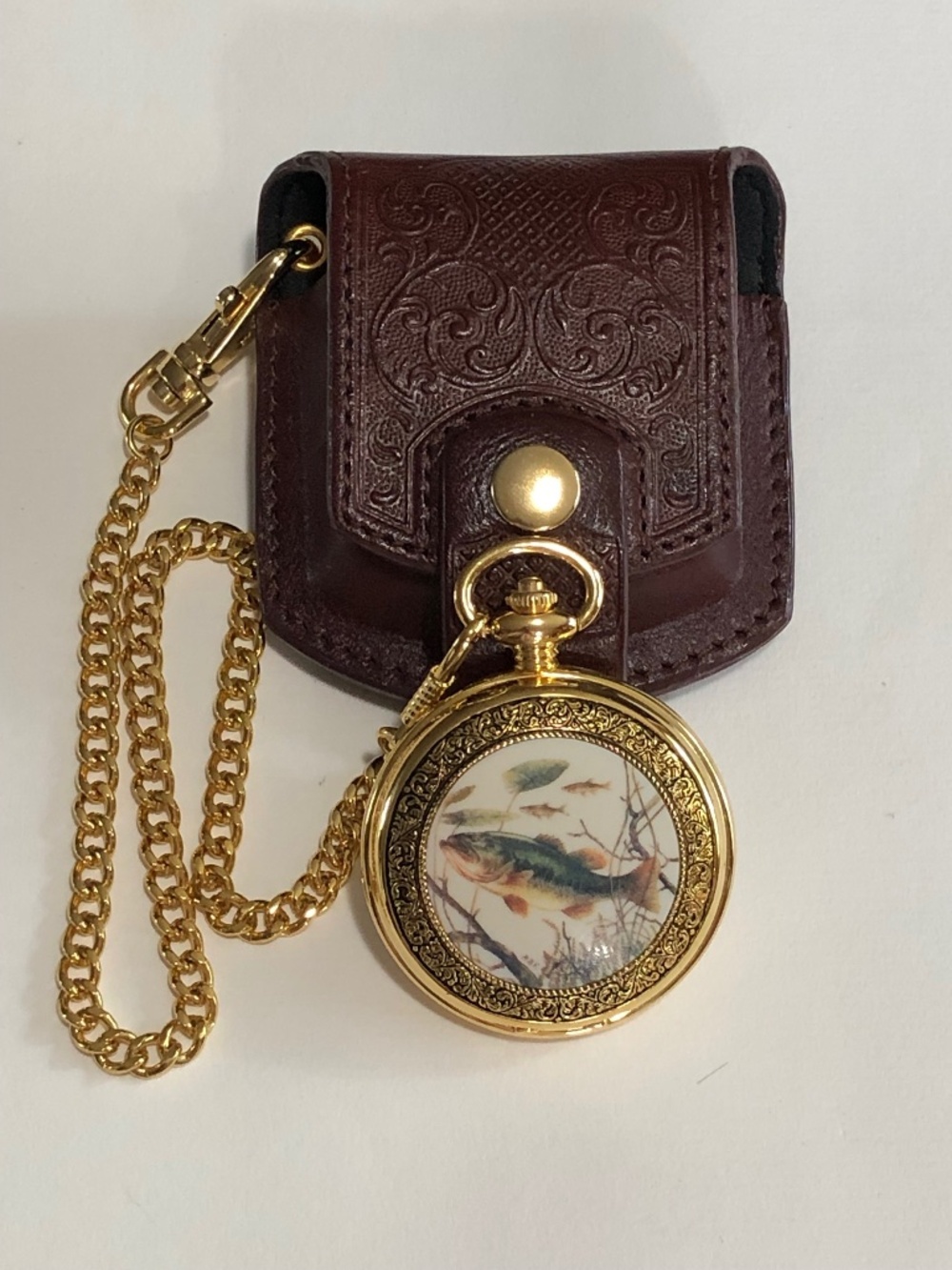 Limited Edition Franklin Mint Pocket Watch Largemouth Bass